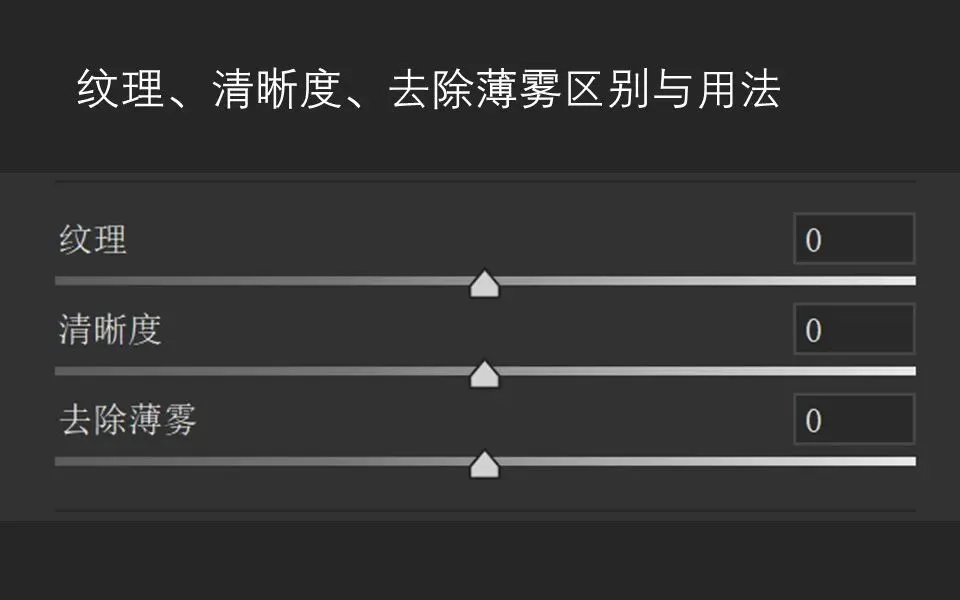 PS纹理、清晰度、去除薄雾三大滑块有何区别？用法分析来了！